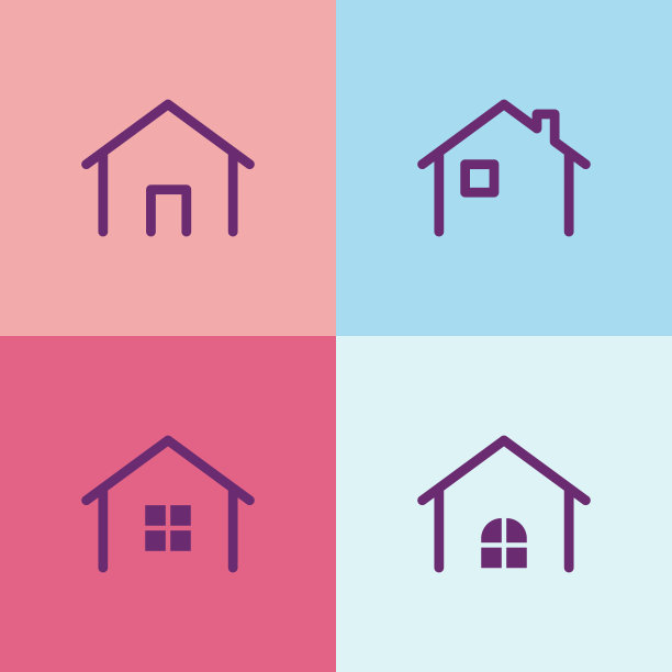 最小的房子图标集，矢量插图。图片下载