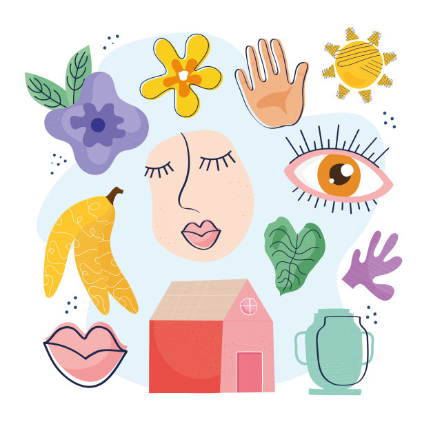 捆绑12个涂鸦和抽象的图标图片下载