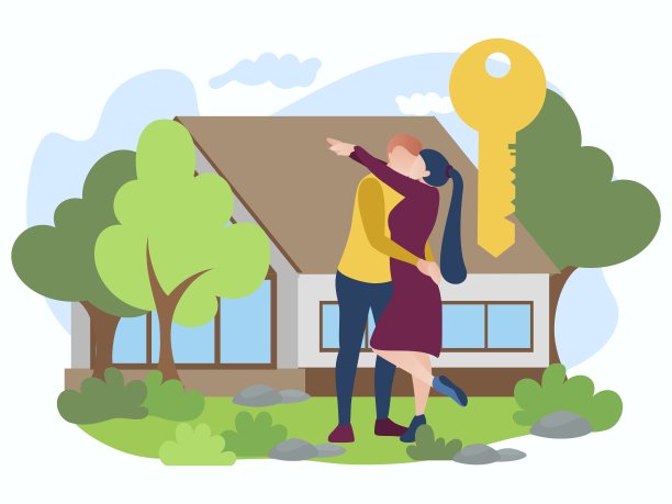 幸福的夫妇俩买了新房图片下载