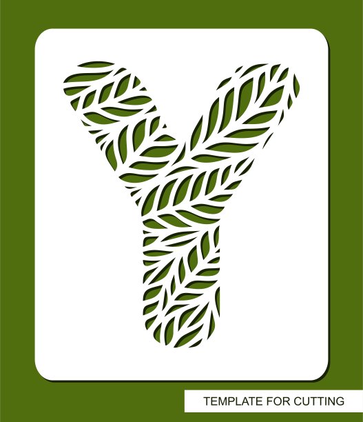 用字母Y的叶子做成的模板。图片下载