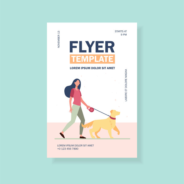 年轻女子牵着狗遛狗图片下载