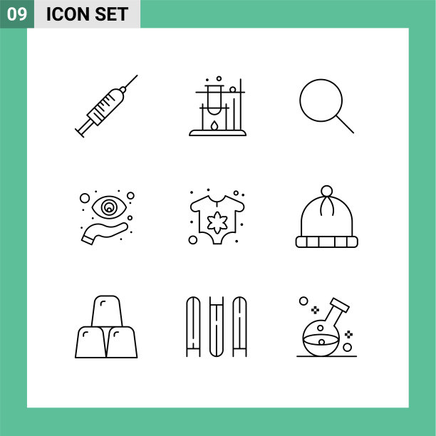 9主题大纲和可编辑的符号宝贝图片下载