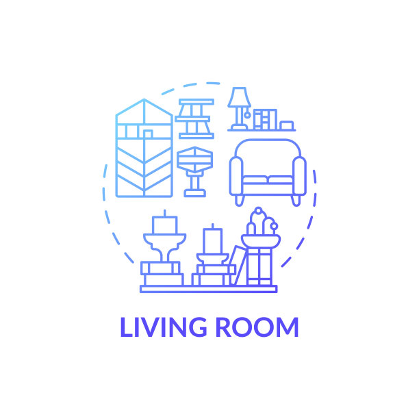 保持房间蓝色渐变概念图标图片下载