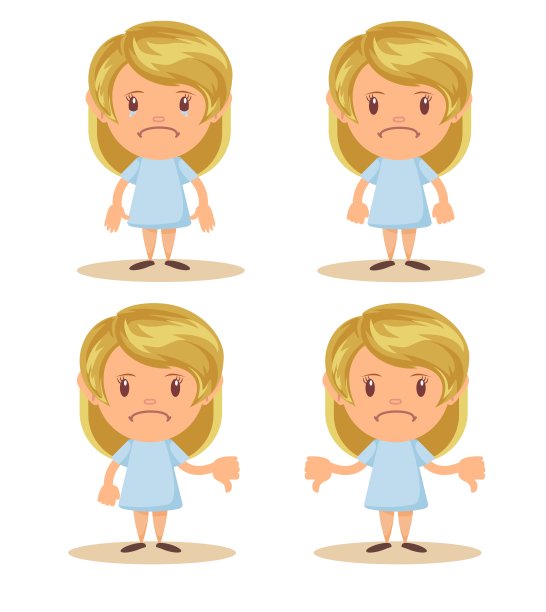 小女孩用拇指向下的手势表示不同意。小不满的女学生。孩子用手势表示不赞成、不喜欢、不满图片下载