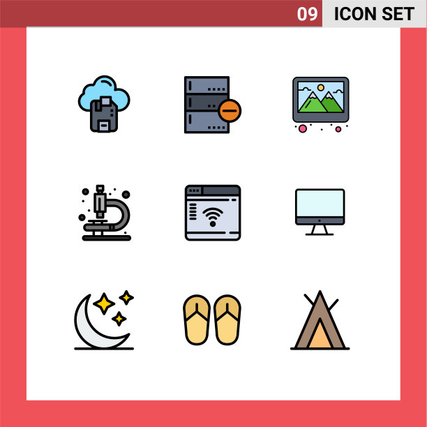 包9创意填充线平色物联网图片下载