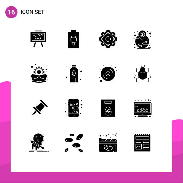 16个适用于网络和移动的通用实体符号图片下载