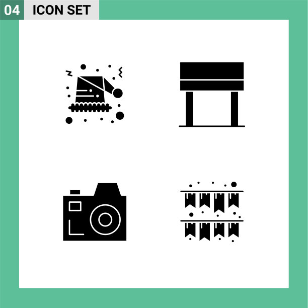 用户界面包4个基本立体字形图片下载