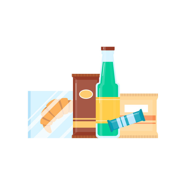 用于零售自动售货机的零食包装的平面矢量孤立插图图片下载