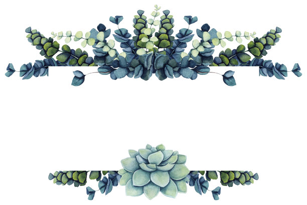 手画水彩横幅多汁图片下载