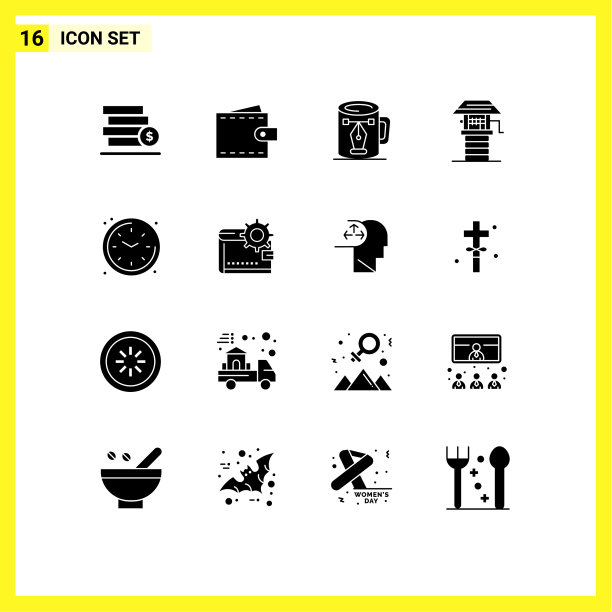 现代集16个立体象形文字和符号等图片下载