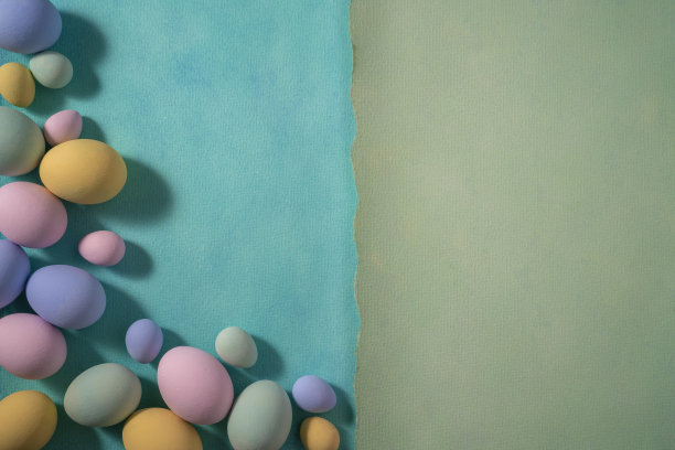 复活节彩蛋蜡笔手绘大的和小的水彩背景图片下载