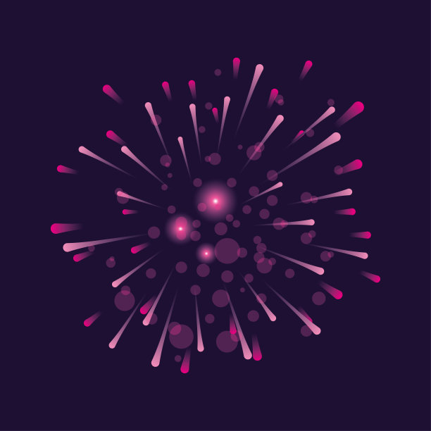 粉红色的烟花在夜空中飞溅图片下载