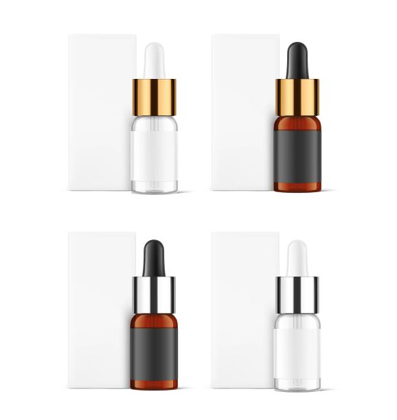 滴瓶与金属盖模型隔离在白色背景。图片下载