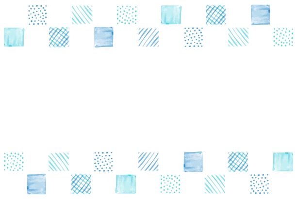 水彩蓝色方形框架10图片下载