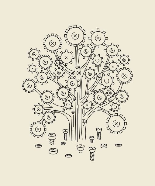 蒸汽朋克。抽象的形象。金属木材与齿轮。图片下载