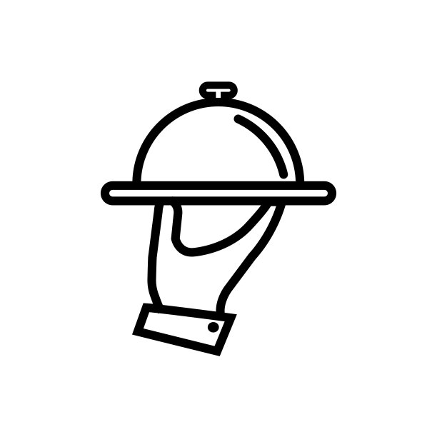 托盘食物图标矢量标志模板插图设计。图片下载