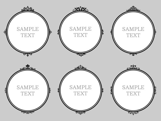 一个欧洲经典华丽的圆形框架设计的集合图片下载