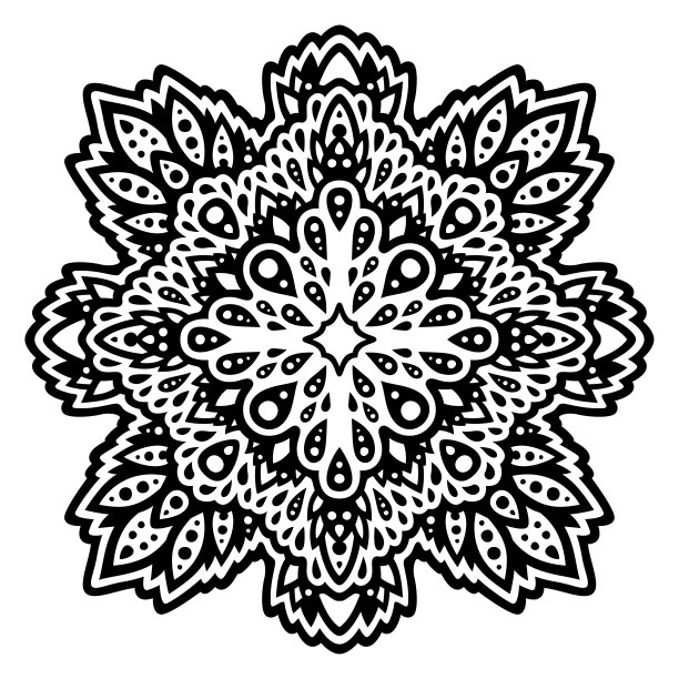 黑白艺术与东方图案图片下载