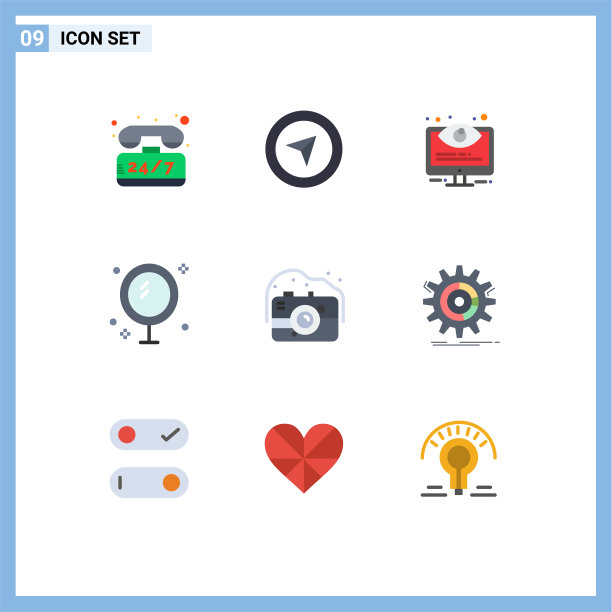 设置9个现代的UI图标符号符号的相机图片下载