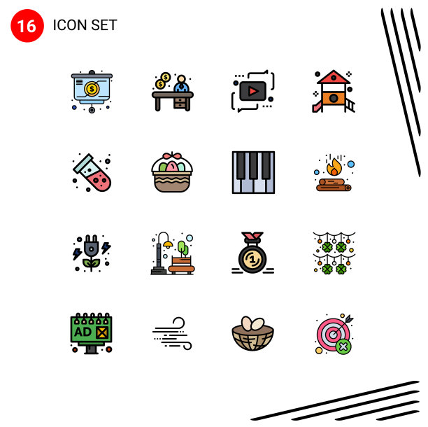 在网格上设置16条平色填充线图片下载