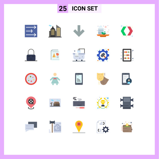 将25个单色标志和符号组合在一起图片下载