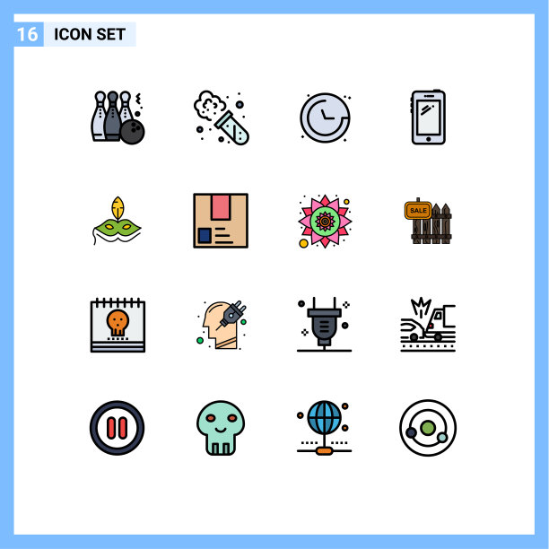 组16平色填充线标志和图片下载