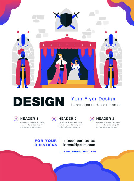 中世纪在骑士护卫下的国王和王后图片下载