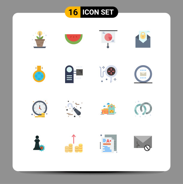 设置16个现代UI图标符号标志图片下载