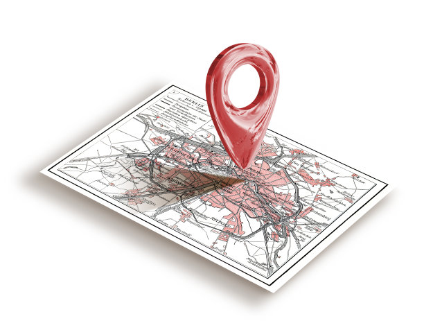 柏林城市地图与地图导航图标引脚图片下载