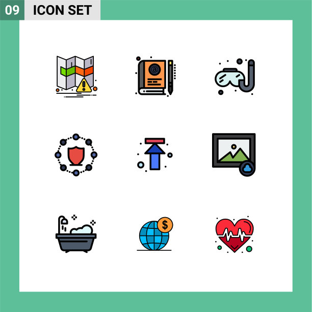 9 .创意图标的现代标志和符号图片下载