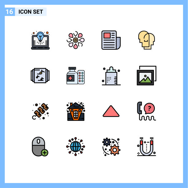 现代设置16平色填充线条和图片下载