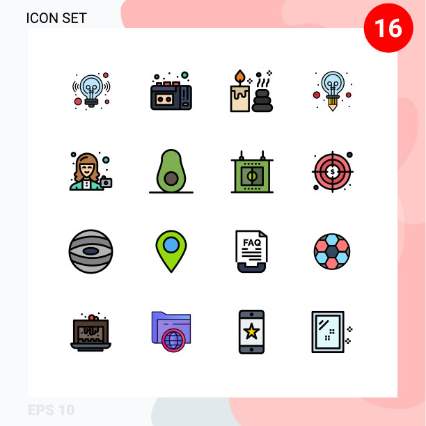 16平面颜色填充线概念的网站图片下载