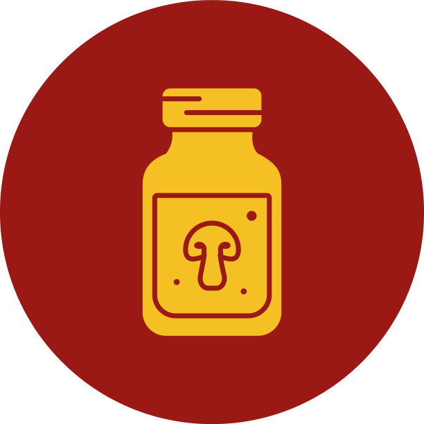 蘑菇瓶图标方块风格图片下载