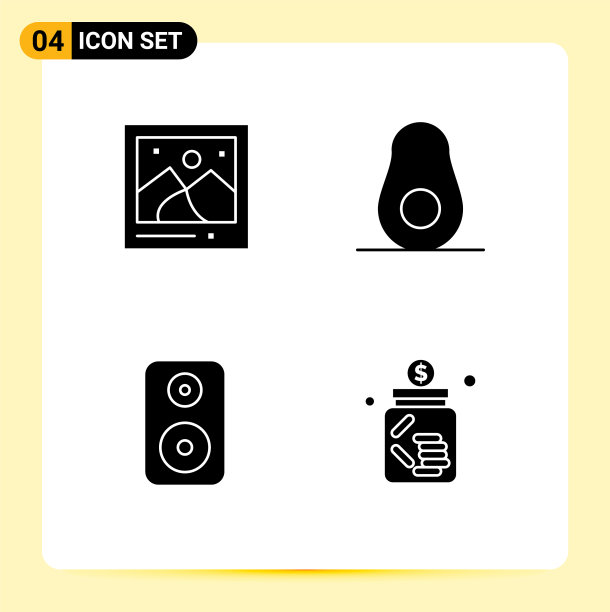 创意图标现代符号和相机符号图片下载