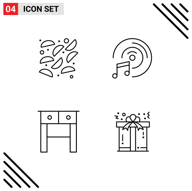 4主题填充线平面颜色和可编辑图片下载