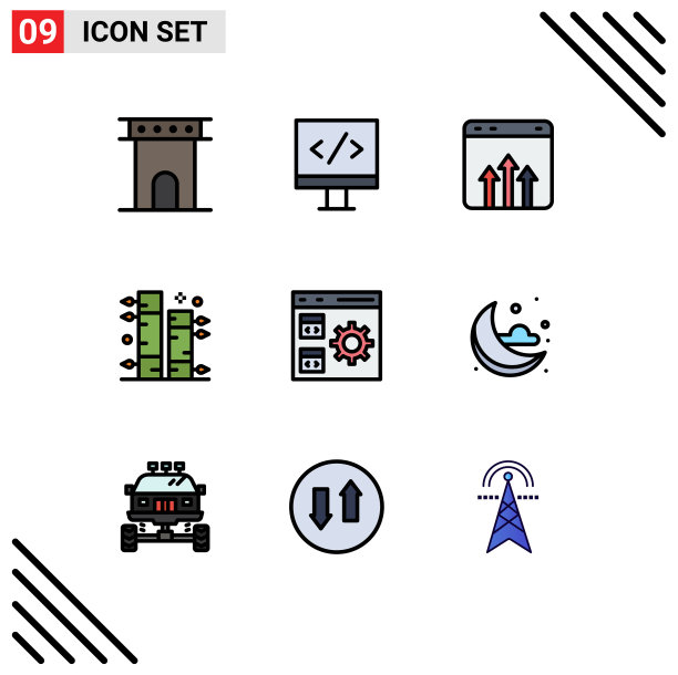 用户界面包9基本填充线平图片下载