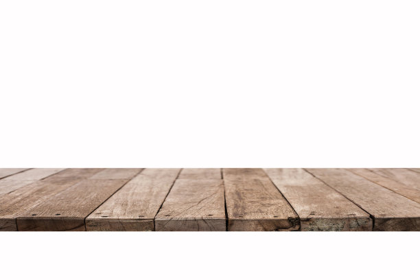 木制桌面孤立在白色背景上图片下载