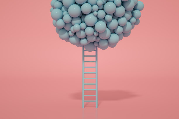 气球的阶梯，成功概念的阶梯图片下载