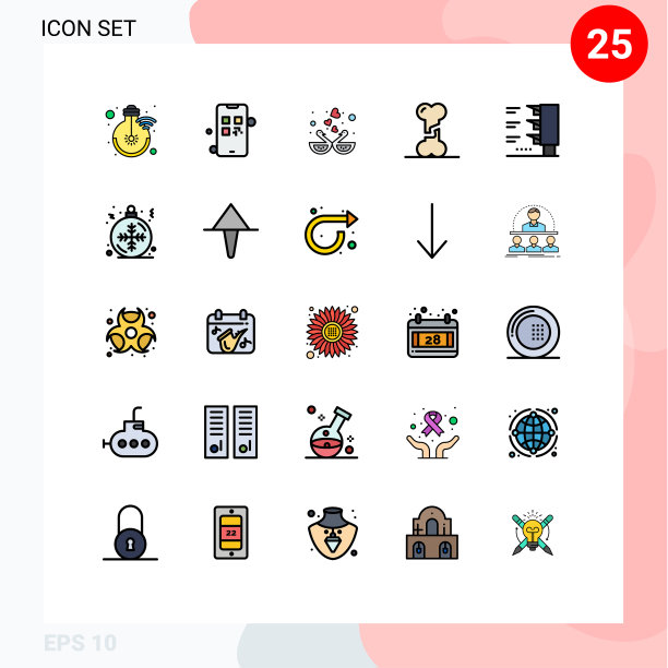 在网格上设置25个填充线平面颜色图片下载