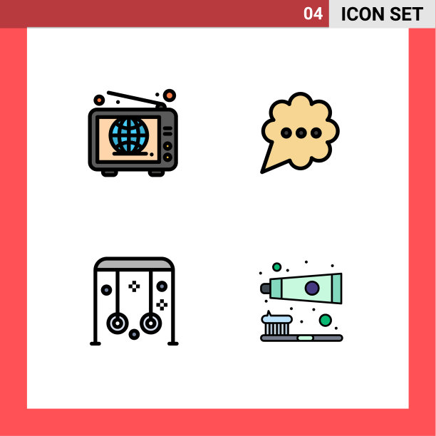 象形图设置4个简单的填充线平色图片下载