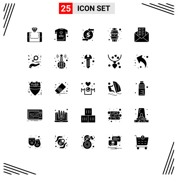 用户界面包25个基本立体字形图片下载