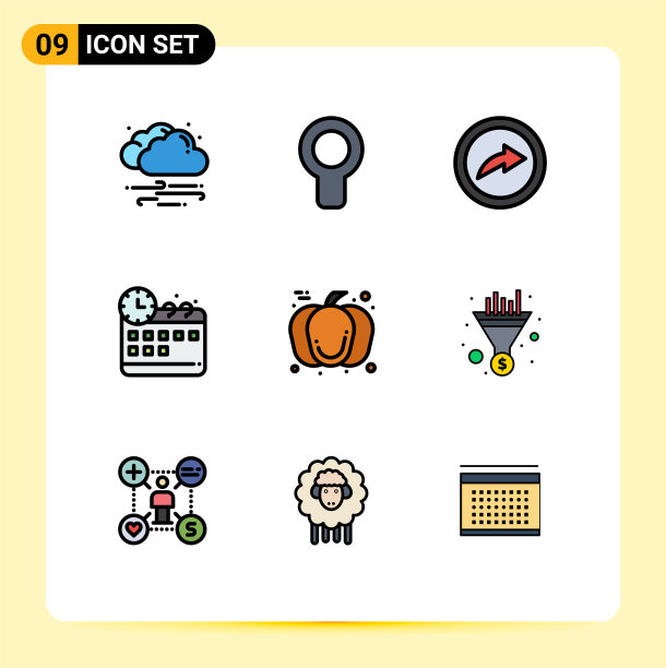 股票图标包9行符号和符号图片下载