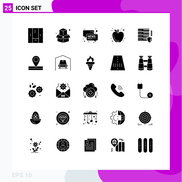 25固体字形概念的网站移动和图片下载