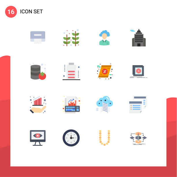 16个创意图标的现代标志和符号图片下载