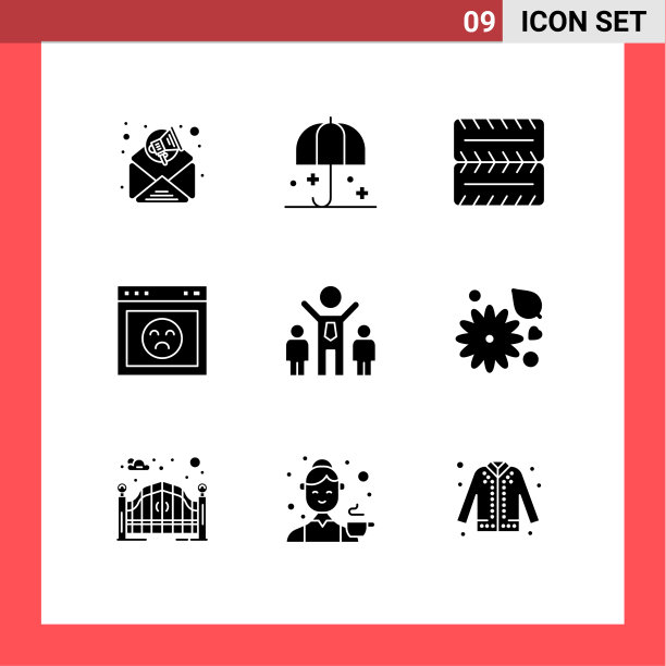 设置9个现代UI图标符号标志的花图片下载