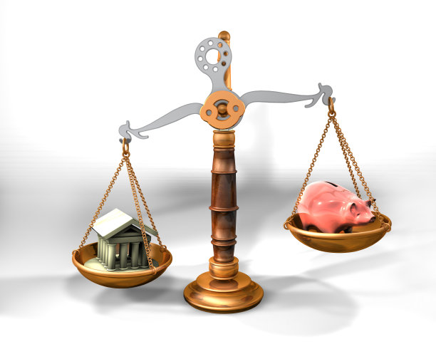 秤，庙和储蓄罐图片下载