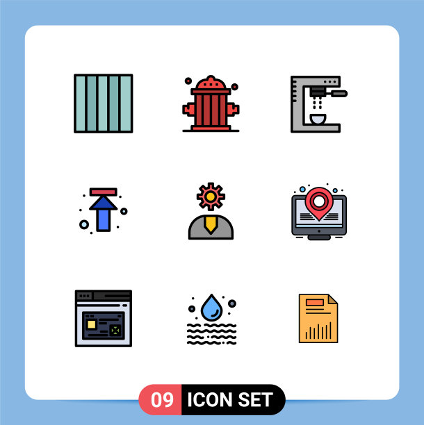 9主题填充线平色和可编辑图片下载