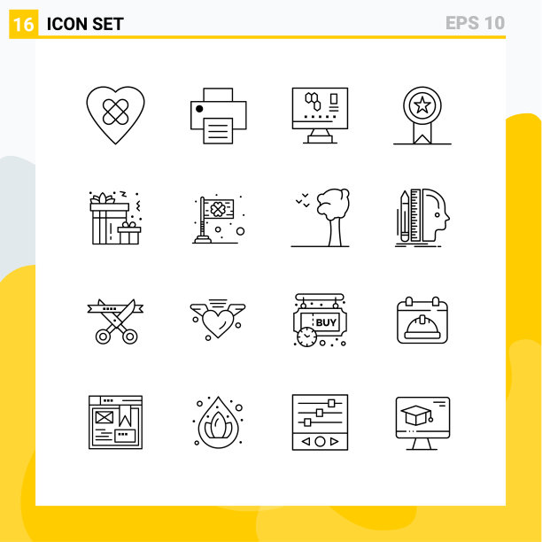 16个创意图标的现代标志和符号图片下载