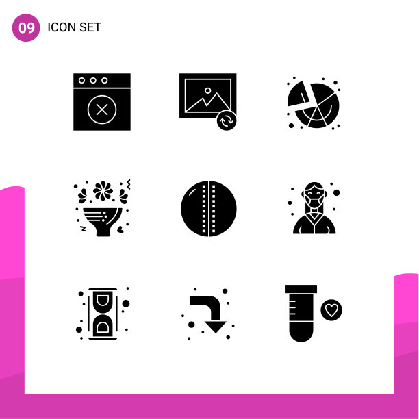 现代集9个立体象形文字之图片下载