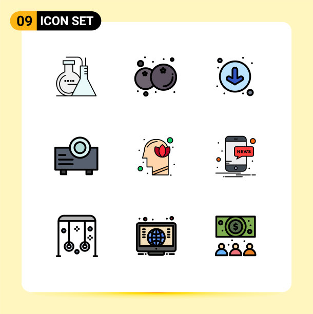 股票图标包9行符号和符号图片下载